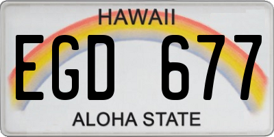 HI license plate EGD677