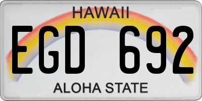 HI license plate EGD692