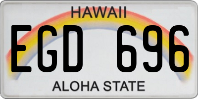 HI license plate EGD696