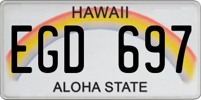 HI license plate EGD697