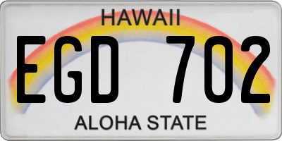 HI license plate EGD702
