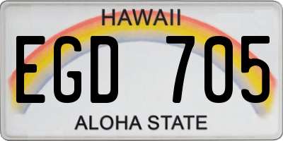 HI license plate EGD705