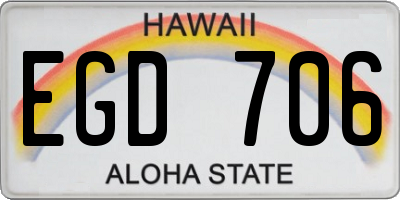 HI license plate EGD706