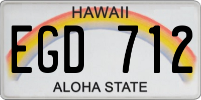HI license plate EGD712