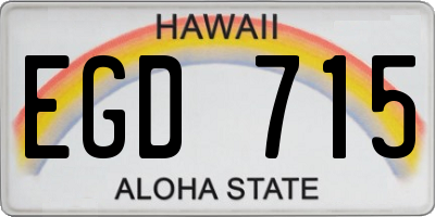 HI license plate EGD715