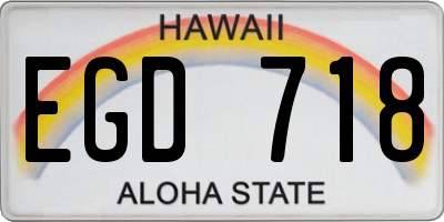 HI license plate EGD718