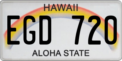 HI license plate EGD720