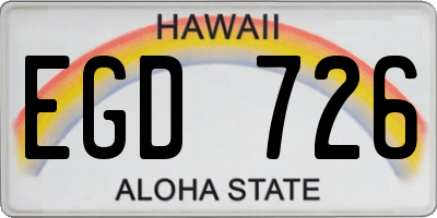 HI license plate EGD726