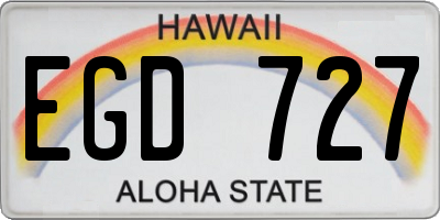 HI license plate EGD727
