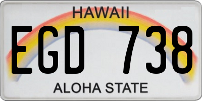 HI license plate EGD738