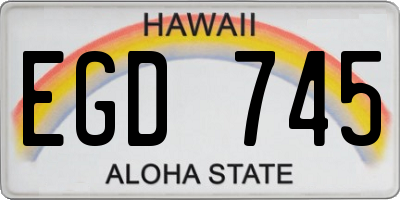 HI license plate EGD745