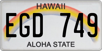 HI license plate EGD749