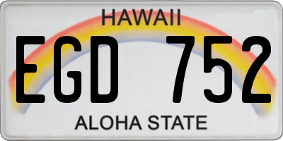 HI license plate EGD752