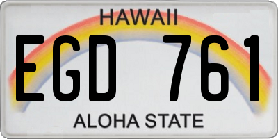 HI license plate EGD761
