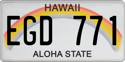 HI license plate EGD771