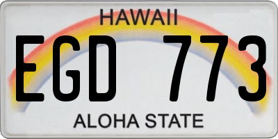 HI license plate EGD773