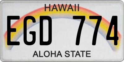 HI license plate EGD774