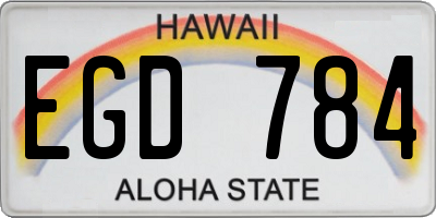 HI license plate EGD784