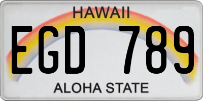 HI license plate EGD789