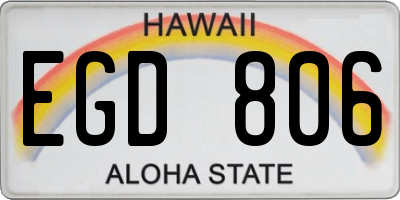 HI license plate EGD806
