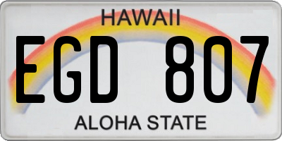 HI license plate EGD807