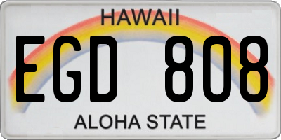 HI license plate EGD808
