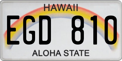 HI license plate EGD810