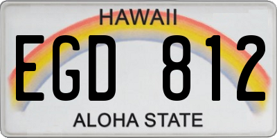 HI license plate EGD812