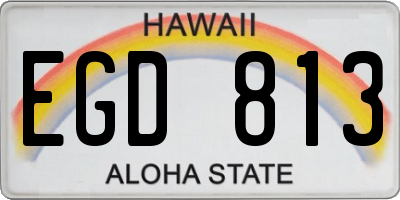 HI license plate EGD813