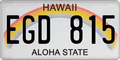 HI license plate EGD815