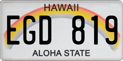 HI license plate EGD819