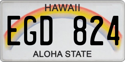 HI license plate EGD824