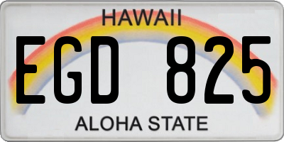 HI license plate EGD825
