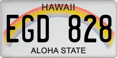 HI license plate EGD828