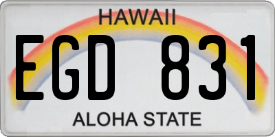HI license plate EGD831