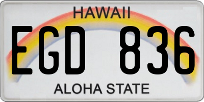 HI license plate EGD836