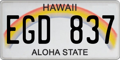 HI license plate EGD837