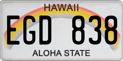 HI license plate EGD838