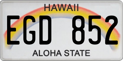 HI license plate EGD852