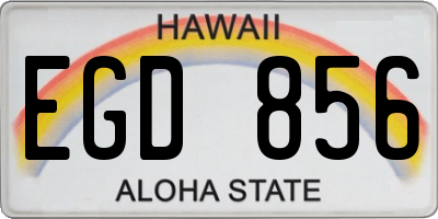 HI license plate EGD856