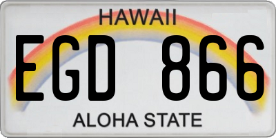 HI license plate EGD866