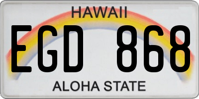 HI license plate EGD868