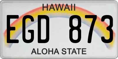 HI license plate EGD873