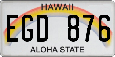 HI license plate EGD876