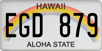 HI license plate EGD879
