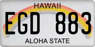 HI license plate EGD883