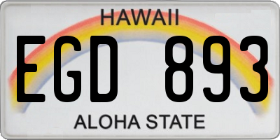 HI license plate EGD893