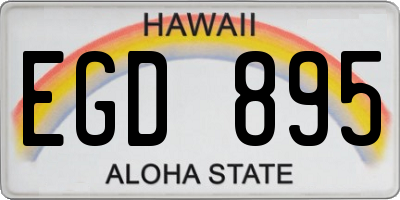 HI license plate EGD895