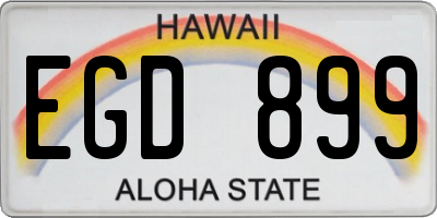 HI license plate EGD899