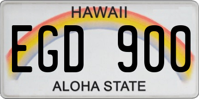 HI license plate EGD900